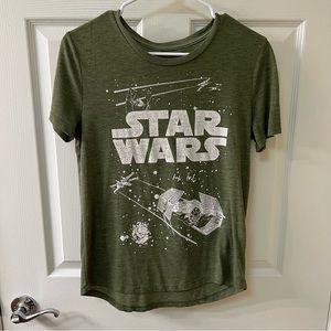 Star Wars Short Sleeve T-Shirt Olive Green Women’s XS Pit to Pit 15”